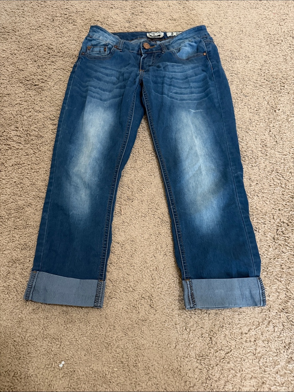 Indigo Rein Blue Rolled Cuff Capris